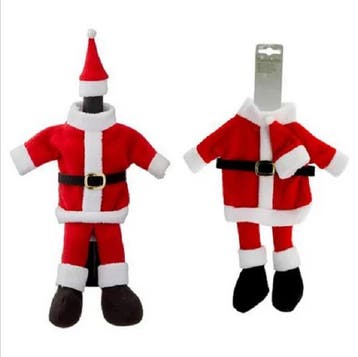 Partij van 45 x Flessenkostuum - Kerstman met benen 2-delig, Diversen, Kerst, Verzenden, Nieuw