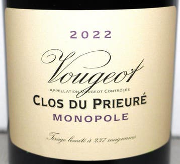 2022 Vougeot Clos du Prieuré Red (Monopole) - Domaine de, Nieuw
