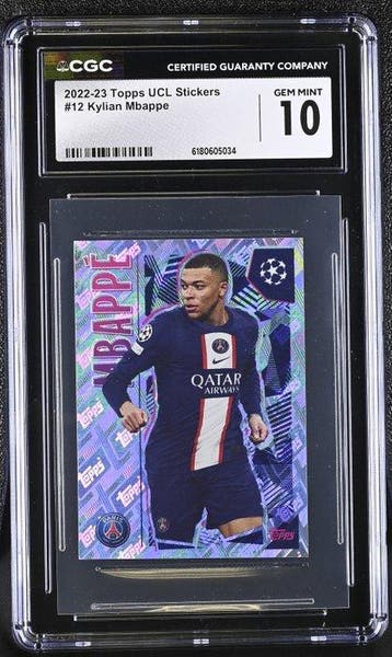 Panini Figurina Topps UCL 2022/23 #12 Kylian Mbappé PSG CGC, Nieuw