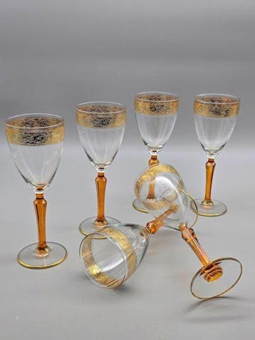 C.R.E. Art Italia - Drinkservies (6) - 24 kt goud -