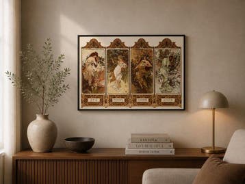 Alphonse Mucha (after) - Le Quattro Stagioni - Jaren 1970