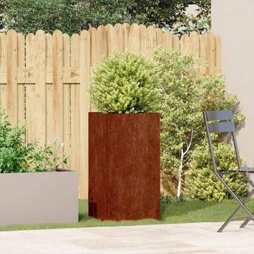 vidaXL Plantenbak roestig 40x40x80 cm weervast staal, Verzenden, Nieuw, Metaal
