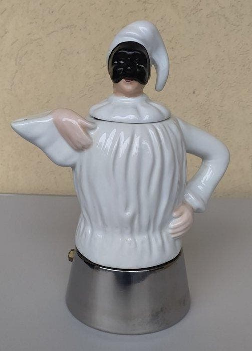 Mokart - Koffiepot - Pulcinella - Staal, Porselein -, Antiek en Kunst, Antiek | Keukenbenodigdheden