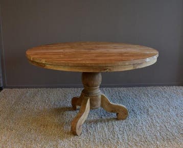Ronde Eettafel Teakhout met Bolpoot Bali-Ø140 cm, Huis en Inrichting, Tafels | Eettafels, Ophalen of Verzenden, Nieuw