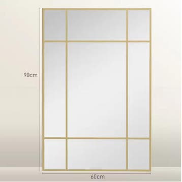 Rechthoekige Wandspiegel met Metalen Frame en Raamdesign, Huis en Inrichting, Verzenden, Nieuw