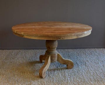 Ronde Eettafel Teakhout met Bolpoot Bali-Ø150 cm, Huis en Inrichting, Tafels | Eettafels, Ophalen of Verzenden, Nieuw