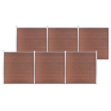 vidaXL Schutting 1045x186 cm HKC bruin, Verzenden, Nieuw, Hout