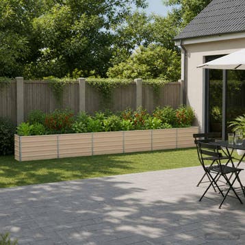 vidaXL Verhoogd Tuinbed Ivoor 480 x 40 x 55 cm Staal, Verzenden, Minder dan 60 cm, Nieuw, Metaal