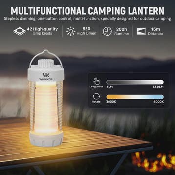 Wurkkos CL01 Camping Lantaarn - 550LM Powerbank, Magnetisch,, Verzenden, Nieuw