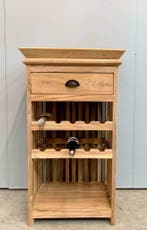 Wijnrek van teakhout met los dienblad / gelijk mee te nemen, Nieuw, Hout, 75 cm of meer, 5 tot 15 flessen