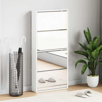 vidaXL Schoenenkast met spiegel 4-laags 63x17x134 cm, Verzenden, Nieuw