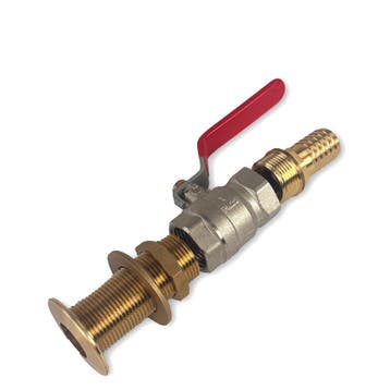 Messing Huiddoorvoer met Afsluiter Set 3/4 (26 mm) Schroefd, Ophalen of Verzenden, Nieuw