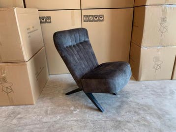 Veiling - Fauteuil Denzi (2 stuks) - Velours - Groen - Donke, Huis en Inrichting, Nieuw