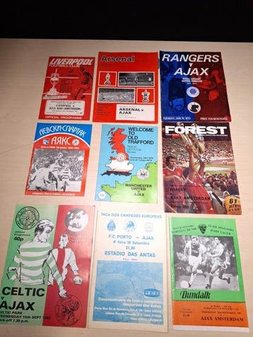 Originele programmaboekjes Ajax - Europa Cup uitwedstrijden, Nieuw