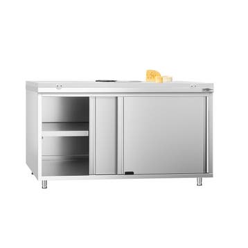 GGM Gastro | Gesloten RVS werktafel PREMIUM - 1600x700mm - |, Verzenden, Nieuw in verpakking, Meubilair