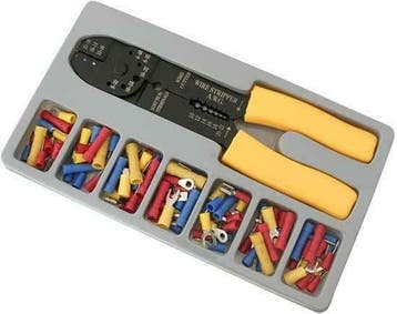 Krimptang Striptang + Set kabelschoentjes 100 Stuks, Ophalen of Verzenden, Nieuw