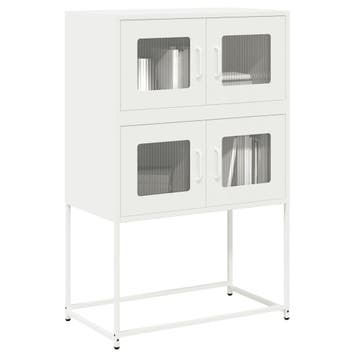 vidaXL buffetkast 68x39x107 cm staal wit, Verzenden, Nieuw, Metaal