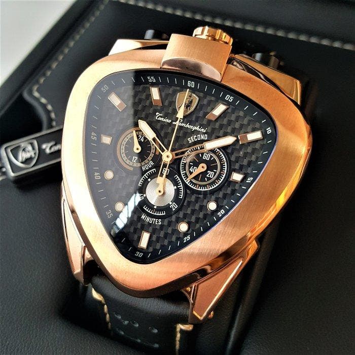 Lamborghini - SPYDER - Chronograph Gold - Bullhead - New -, Sieraden, Tassen en Uiterlijk, Horloges | Heren