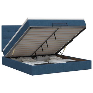 vidaXL Ottoman bed met matras met hoofdeinde Blauw 160 x 200, Huis en Inrichting, Slaapkamer | Bedden, Verzenden, Nieuw, Blauw