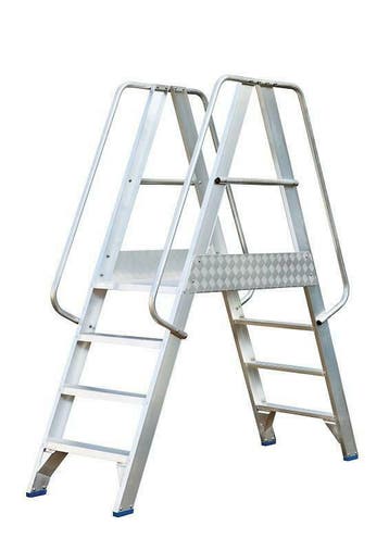 Solide | Industrieel platform | dubbele toegang | 2x4 treden, Doe-het-zelf en Verbouw, Ladders en Trappen, Ophalen, Nieuw, Trap