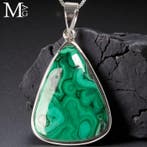 Sterling-zilveren hanger met natuurlijke malachiet -