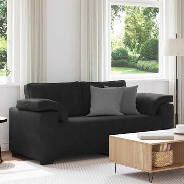 vidaXL Loveseat bank 180x77x82 cm fluweel zwart, Verzenden, Nieuw, Stof