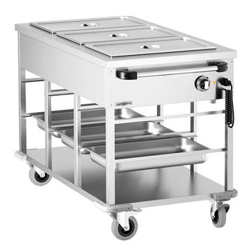 GGM Gastro | Bain-marie wagen - 2,5 kW - 3x GN 1/1 | TWBK310, Verzenden