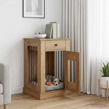 vidaXL Hond Bench Meubel Artisanaal eiken 50 x 47,5 x 80 cm, Verzenden, Nieuw