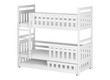 Stapelbed Olga - 3-persoons - Wit - 80 x 200, Verzenden, Nieuw, Stapelbed