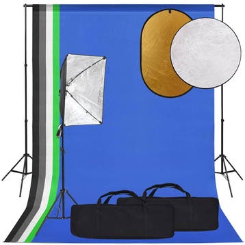 vidaXL Fotostudioset met softboxlamp, achtergrond en, Verzenden, Nieuw