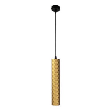 Langwerpige hanglamp 29cm | Ruit structuur | Goud, Nieuw, Ophalen of Verzenden, Modern, Metaal