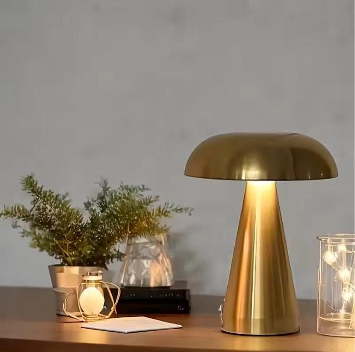 Retro Paddestoel Tafellamp – LED Bedlamp Oplaadbaar Touch Di, Huis en Inrichting, Lampen | Tafellampen, Nieuw, Verzenden