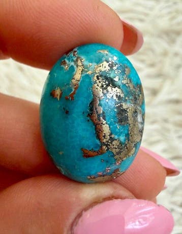 Turquoise Echte edelsteen! Topkleur Neishabour Turquoise, Verzamelen