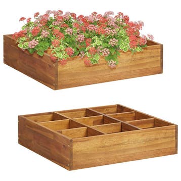vidaXL Kruidenplantenbak verhoogd 60x60x15 cm massief, Minder dan 30 cm, Verzenden, Nieuw, 60 tot 100 cm