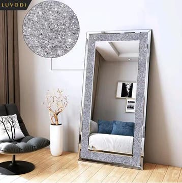 Luxe Kristal Wandspiegel Zilver Strass Decor Spiegel 120x60c, Verzenden, Nieuw