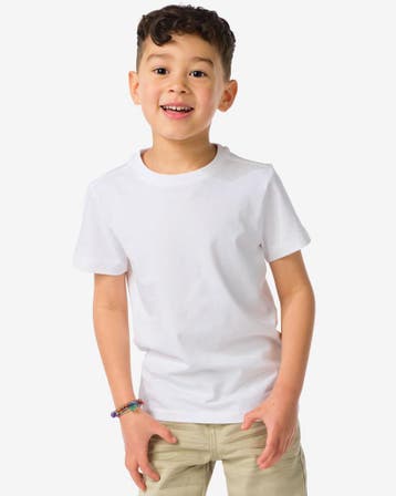 HEMA Kinder t-shirts biologisch katoen - 2 stuks wit, Verzenden, Nieuw