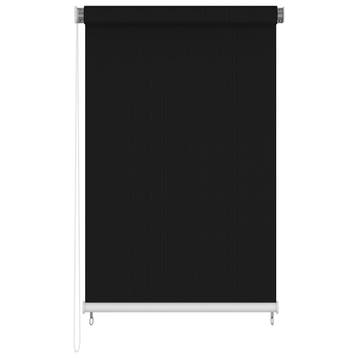 vidaXL Rolgordijn voor buiten 145(B)x230(H) cm zwart, Verzenden, Nieuw, Zwart