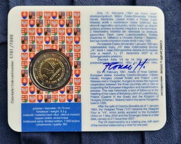 Slowakije. 2 Euro 2011 Visegrad Signed by the Author