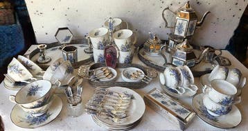 Springfield - Tafelservies (84) - Porselein, Verzilverd - 84