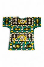 Turquoise Geel Samakaka Dashiki Shirt / Dashiki Jurk - Afrik, Ophalen of Verzenden, Nieuw