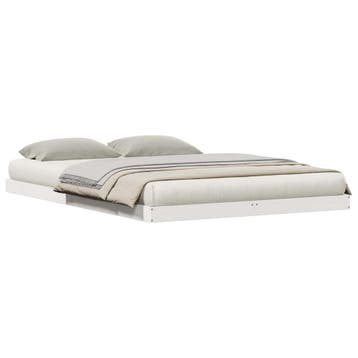 Bed 140x220 wit | Massief grenen | 34% Korting, Wit, Tweepersoons, Zo goed als nieuw, Modern en minimalistisch