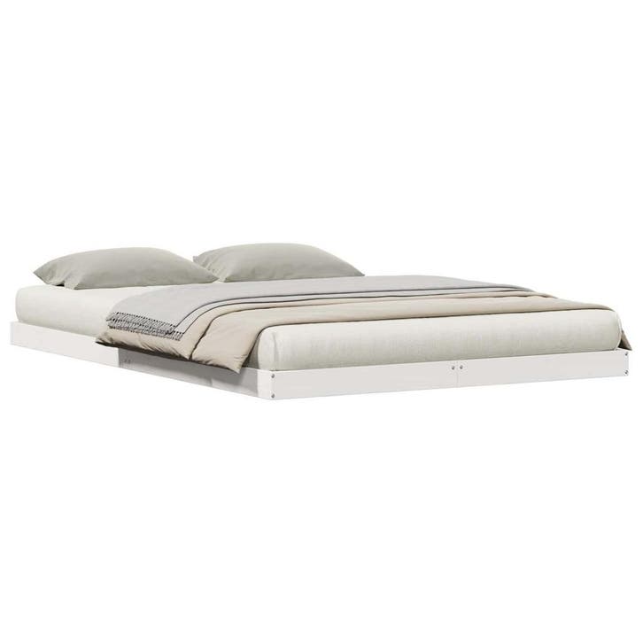 Bed 140x220 wit | Massief grenen | 34% Korting, Huis en Inrichting, Slaapkamer | Bedden, 140 cm, Overige maten, Wit, Zo goed als nieuw