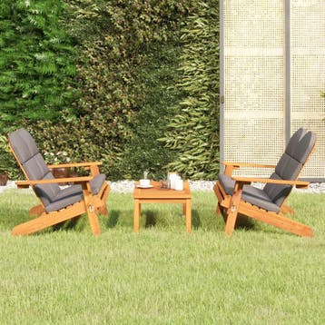 vidaXL 3-delige Loungeset Adirondack massief acaciahout, Verzenden, Nieuw, Hardhout, Loungeset
