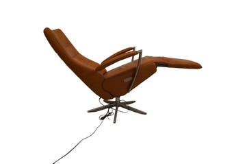 FraMaTi Design elektrische relaxfauteuil – cognac leren sta-, Huis en Inrichting, Fauteuils, Ophalen of Verzenden, Nieuw