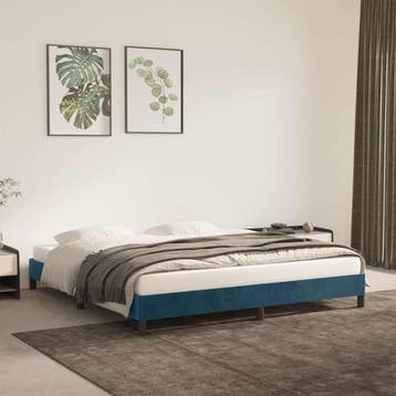 vidaXL Bedframe zonder matras 160x200 cm fluweel donkerblauw, 200 cm, Stof, 160 cm, Verzenden