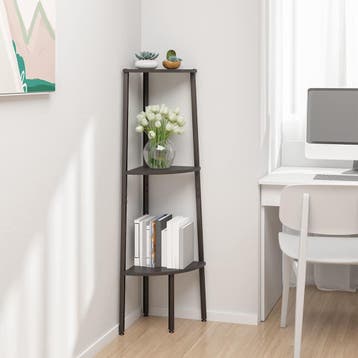 vidaXL Hoekkastje met 3 schappen 45,5x31,5x120 cm zwart, Minder dan 50 cm, Verzenden, 100 tot 150 cm, Nieuw