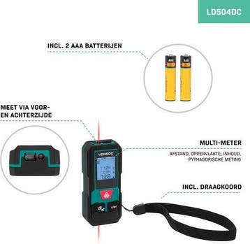 2dekans | VONROC Laser Afstandsmeter – 20 meter bereik –, Ophalen of Verzenden, Zo goed als nieuw