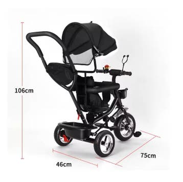 Driewieler met Duwstang, Draaibare Zitting en Luifel, Kinderen en Baby's, Verzenden, Nieuw