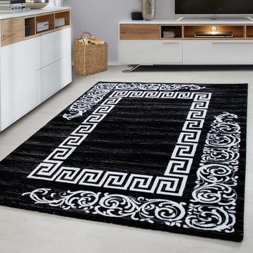 Klassiek Vloerkleed | Miami | Kader | Zwart | 80x150 cm, Huis en Inrichting, Stoffering | Tapijten en Kleden, Verzenden, Nieuw
