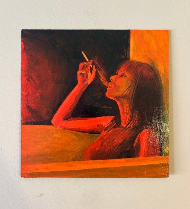 Antonio Valenzuela - Red light, Antiek en Kunst, Kunst | Schilderijen | Modern